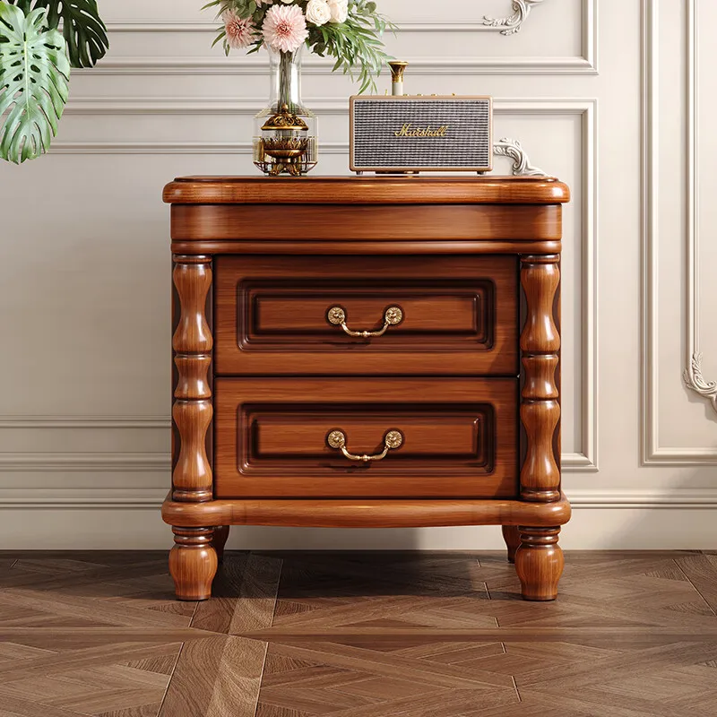 

Light Luxury Delicacy Bedside Table Cream Style Trendy Italian Vintage Nightstand Elegant Glamour Comodino Bedroom Furniture