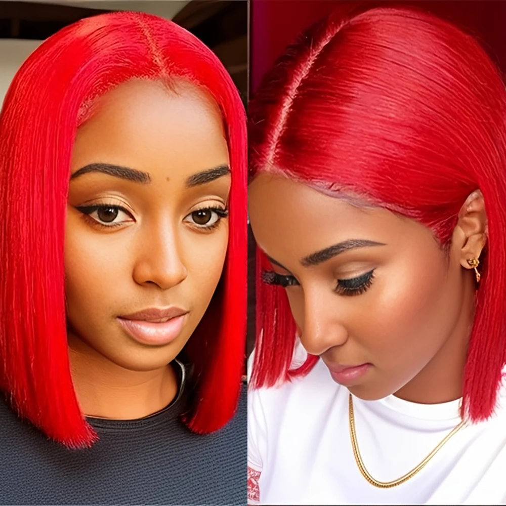 hot-red-colored-13x4-lace-front-wig-brazilian-straight-short-bob-human-hair-lace-frontal-wig-for-women
