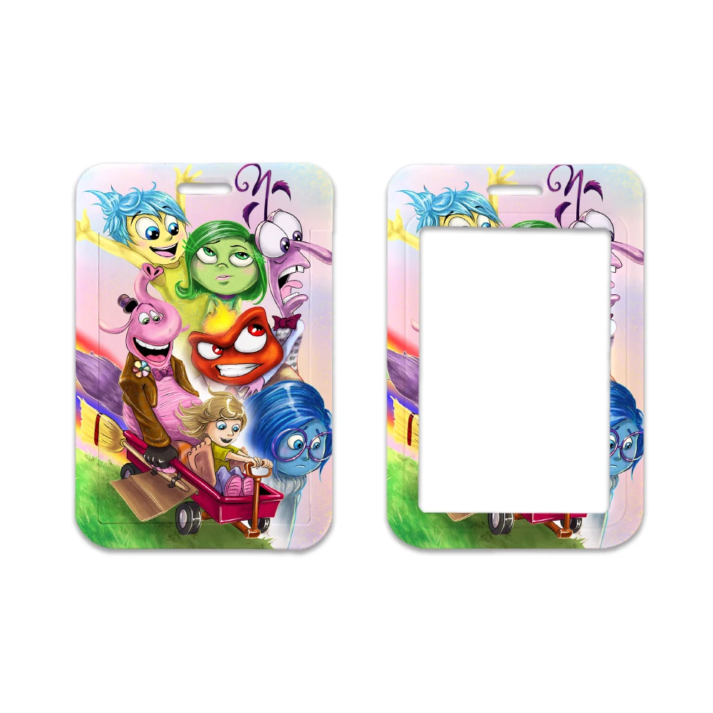 W Lastest Disney Inside Out 2 Card Holders Lanyards Girls Door Card Case Hanging Rope Badge Holder Neck Strap Gift