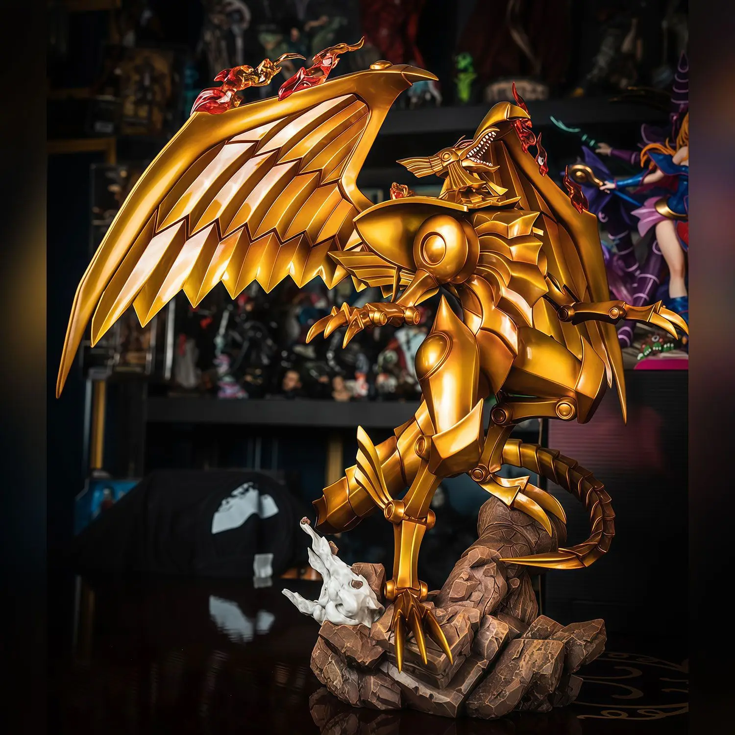 

2025 New Duel Monsters Anime Desktop Ornament Statue Winged Dragon Three Illusory Gods Collectible Figure Anime Them Model Gifts