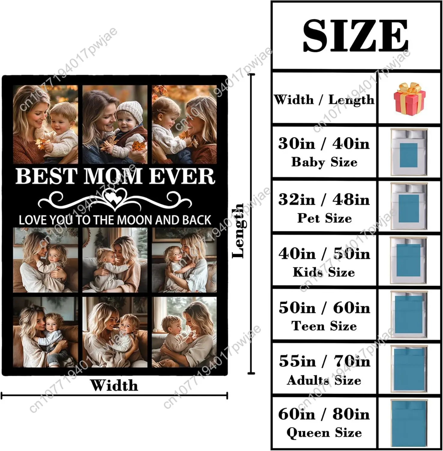 هدايا مخصصة لعيد الأم للأم من الابنة والابن، بطانية مخصصة لأفضل أم على الإطلاق مع نص صور، مخصصة