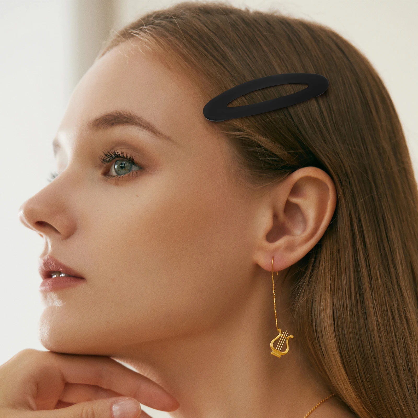 

7pcs Clip Oval Flat Pins for Women Thin Hair Sturdy Nonslip Easy Hair Clips For Bangs to Use Colorful Accessories