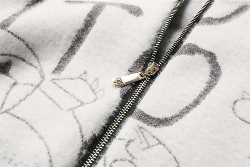 Cárdigan con estampado de letras degradadas para hombre, suéteres coreanos, abrigo de diseñador, Chaqueta de punto a la moda para otoño