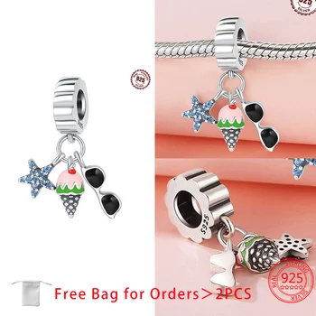 925純銀夏季串珠椰子雞尾酒紅酒咖啡吊墜,適合女士原創手鍊DIY精美珠寶禮品 10 最佳銷售 椰子女孩 - №9