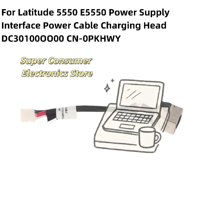 DC-IN Flex Cable Replacement, for Latitude E5570/E7440 & Precision 3510, Fixes Charging Port, P40G/P48F Compatible, 1/3Pcs