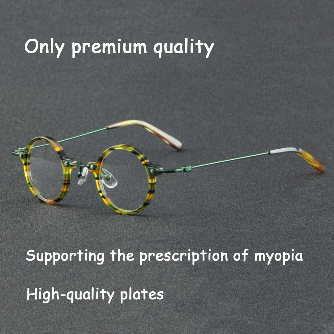 New small round frame plate glasses 5813 retro eye frame metal flat personalised eyeglasses men