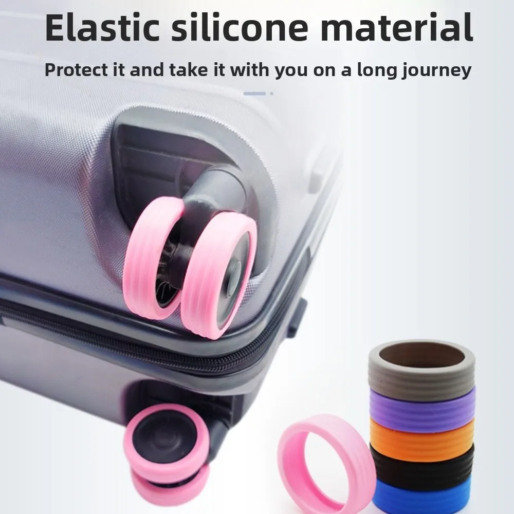 4Pcs Luggage Wheel Rubber Covers Universal Silent Suitcase Trolley Wheel Protectors Silicone Wheel Accessories for Travel