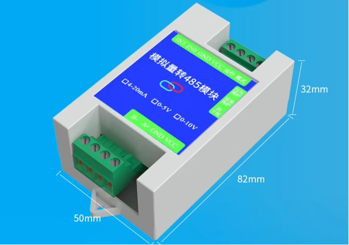 Analog zu RS485 Konverter 4-20mA 0-5V Erfassung USB Weitspannung Hochpräzises 2CH 4CH 8CH Modul