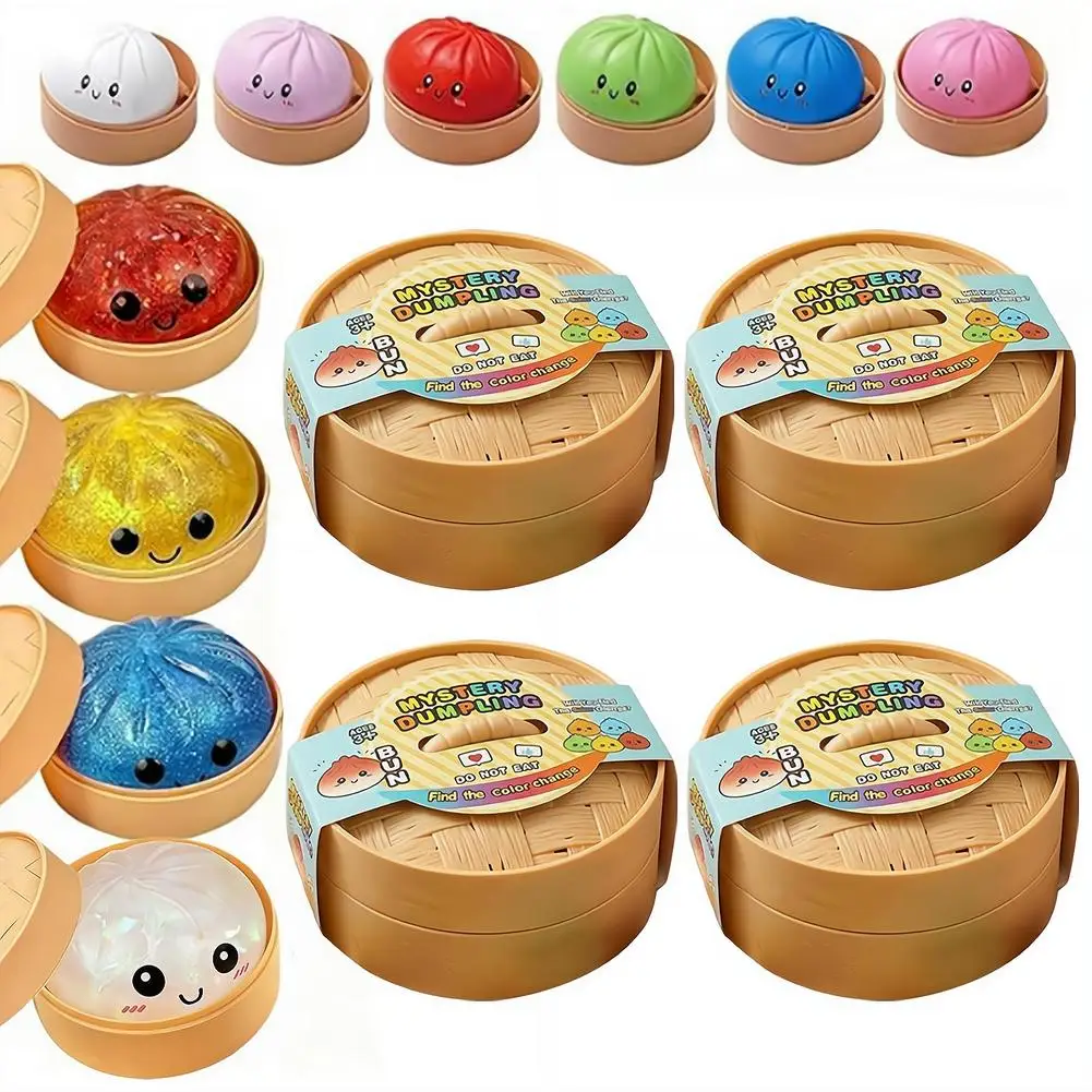 Glitter Dumpling Mystery Box: 10 Colors Random Stress Balls, Aesthetic Desktop Sensory Toy, Creative Office Fidget Gift