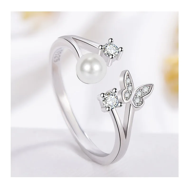 

Kalaini Pearl Butterfly Ring Freshwater Pearl Ring Ring Open Ring Food