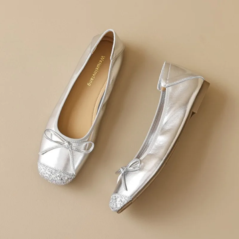 

2026 New Womens Shoes Exquisite Round Head Shallow Casual Shoes for Woman Fashion Ballet Flat Shoe Designer Shoes Zapatos Mujer