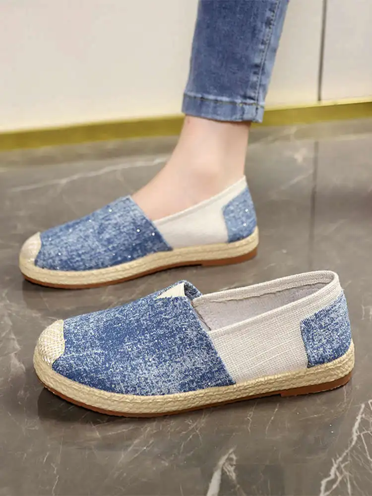 Shoes Woman 2024 Slip-on Modis Soft New Moccasin Summer Slip On Cute Fashion Fisherman Fabric Summer Shoes Ladies 2024 Fashion W