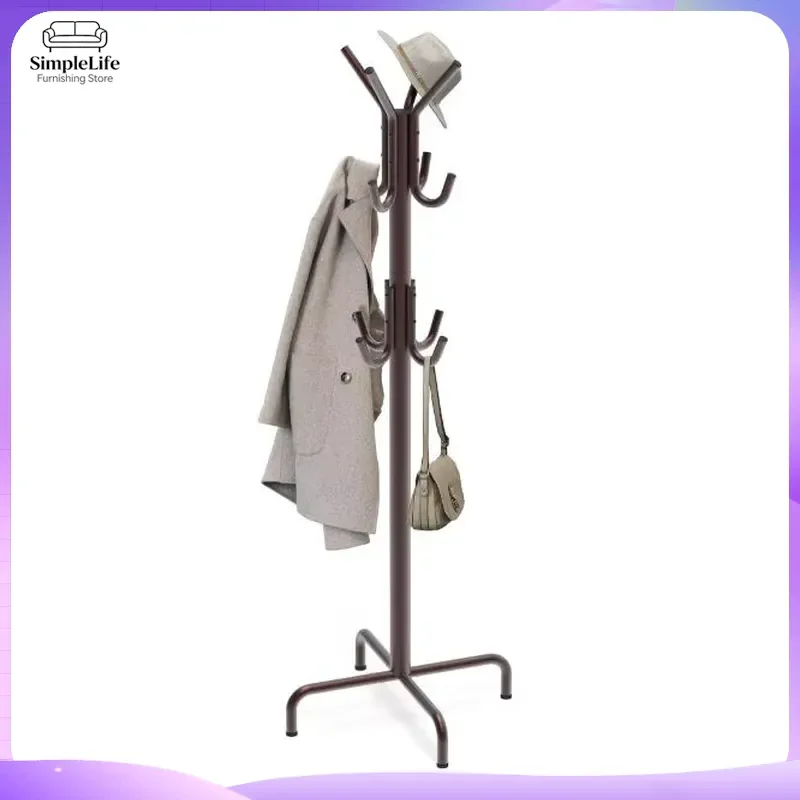 Metal Freestanding Coat Rack with Hooks Umbrella Stand Heavy Duty Hall Tree for Living Room Entryway Bedroom Clothes Hanger