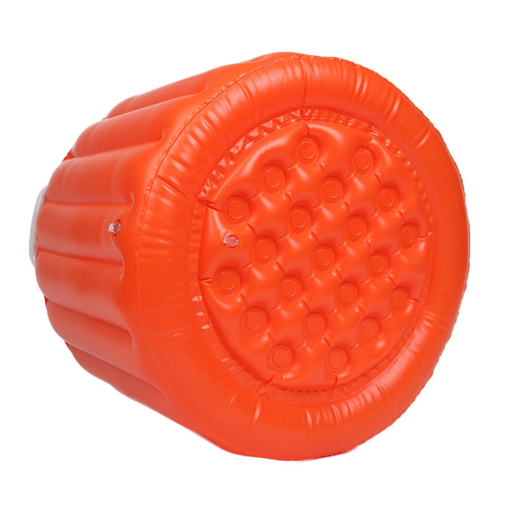 

Портативное складное надувное оранжевое ведро для льда из ПВХ, многофункциональное ведро для хранения для кемпинга, путешествий, ванны, использования