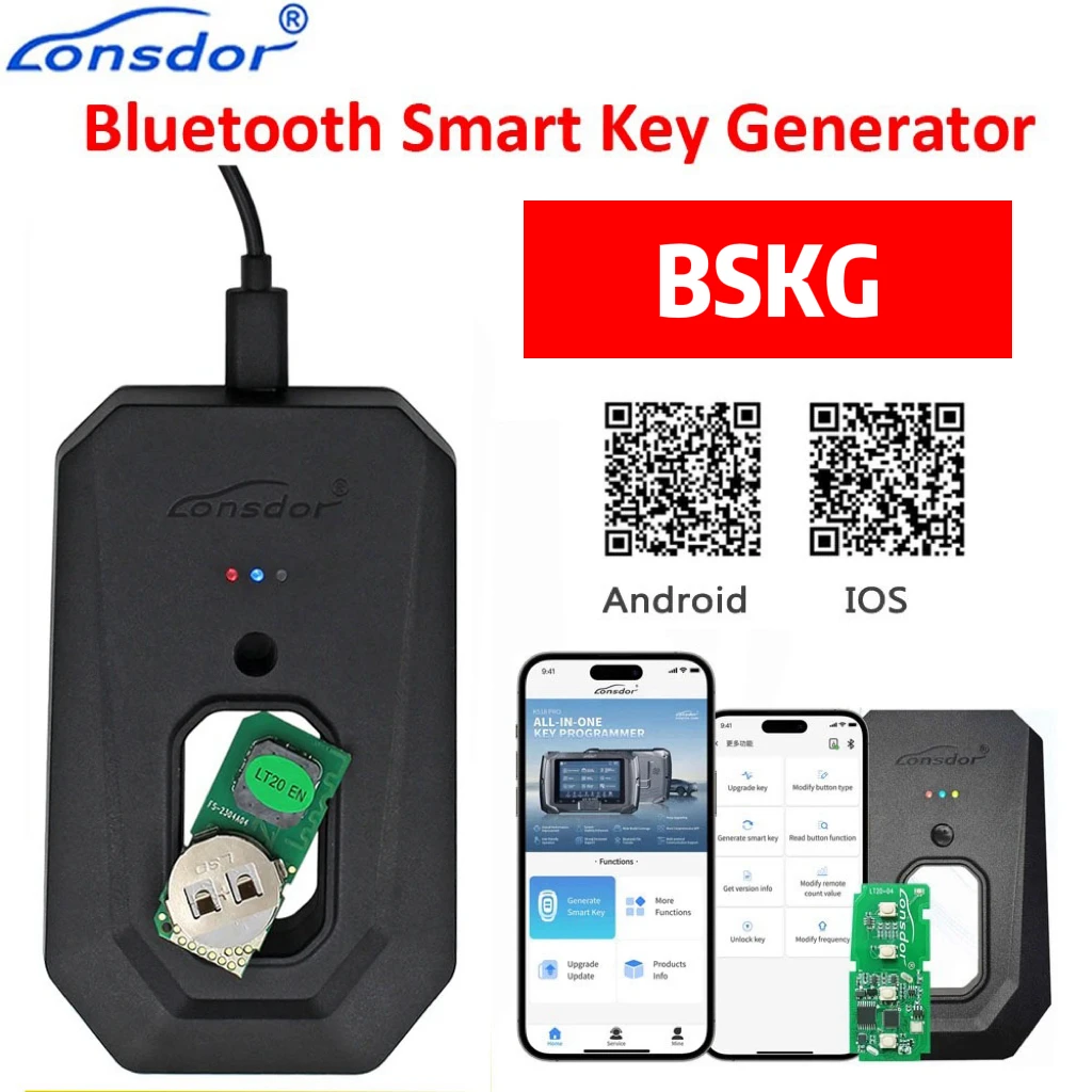 

Генератор смарт-ключей Lonsdor Bluetooth BSKG-EN для пультов LT20 Series, генерирует смарт-ключи 4D 8A