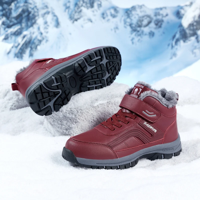 

Casual Shoes Winter Snow Cotton Boots Waterproof Men's Women's Plush Warm Anti-slip Sneakers For The Elderly