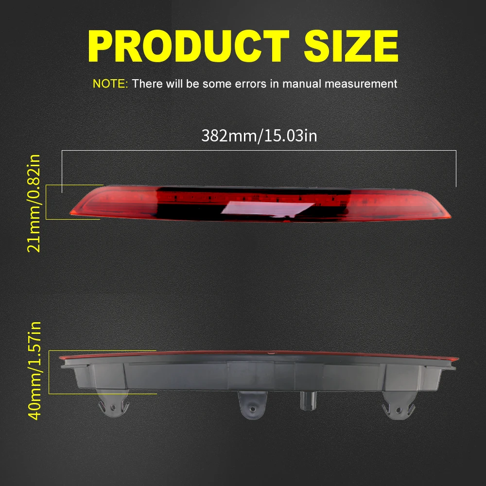 ไฟเบรกดวงที่สามแบบ LED สำหรับรถยนต์ Audi Q7 4L ปี 2006-2015 รุ่นติดตั้งสูง  1 ชิ้น  เลนส์รมดำ/แดง