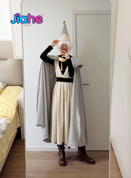 

In stock Qifrey Anime Witch Hat Atelier Cosplay Costume S-XXL】Qifrey Wig Cloak dress Halloween Carnival woman man Plus Size