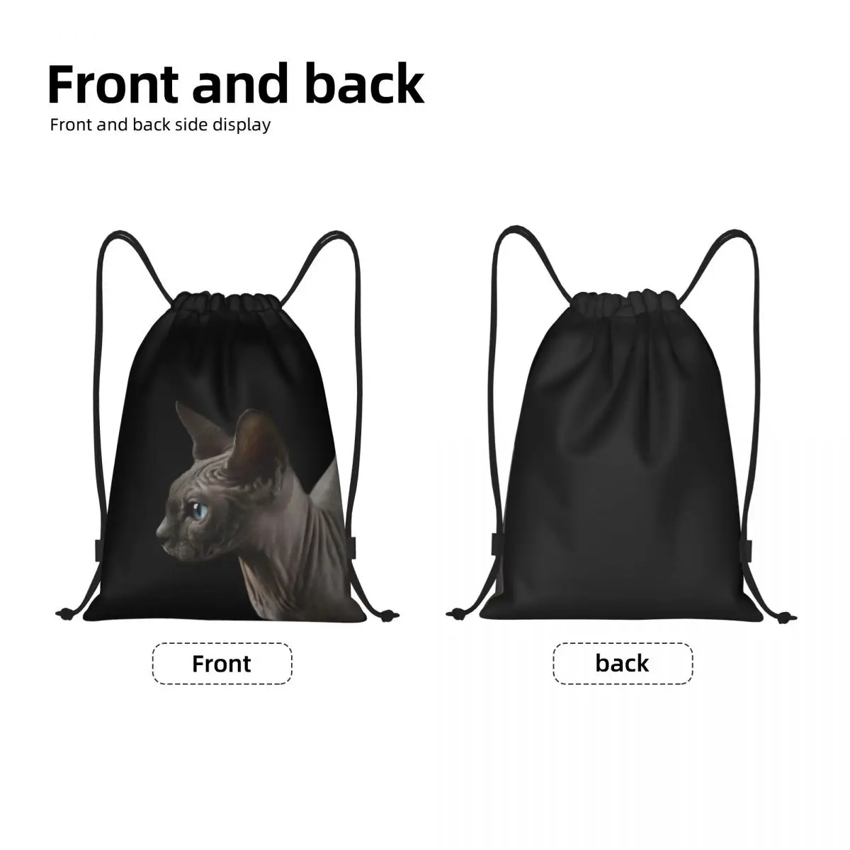 Sphynx Cat Drawstring Bags Men Women Foldable Sports Gym Sackpack Kitten Lover Shopping Backpacks