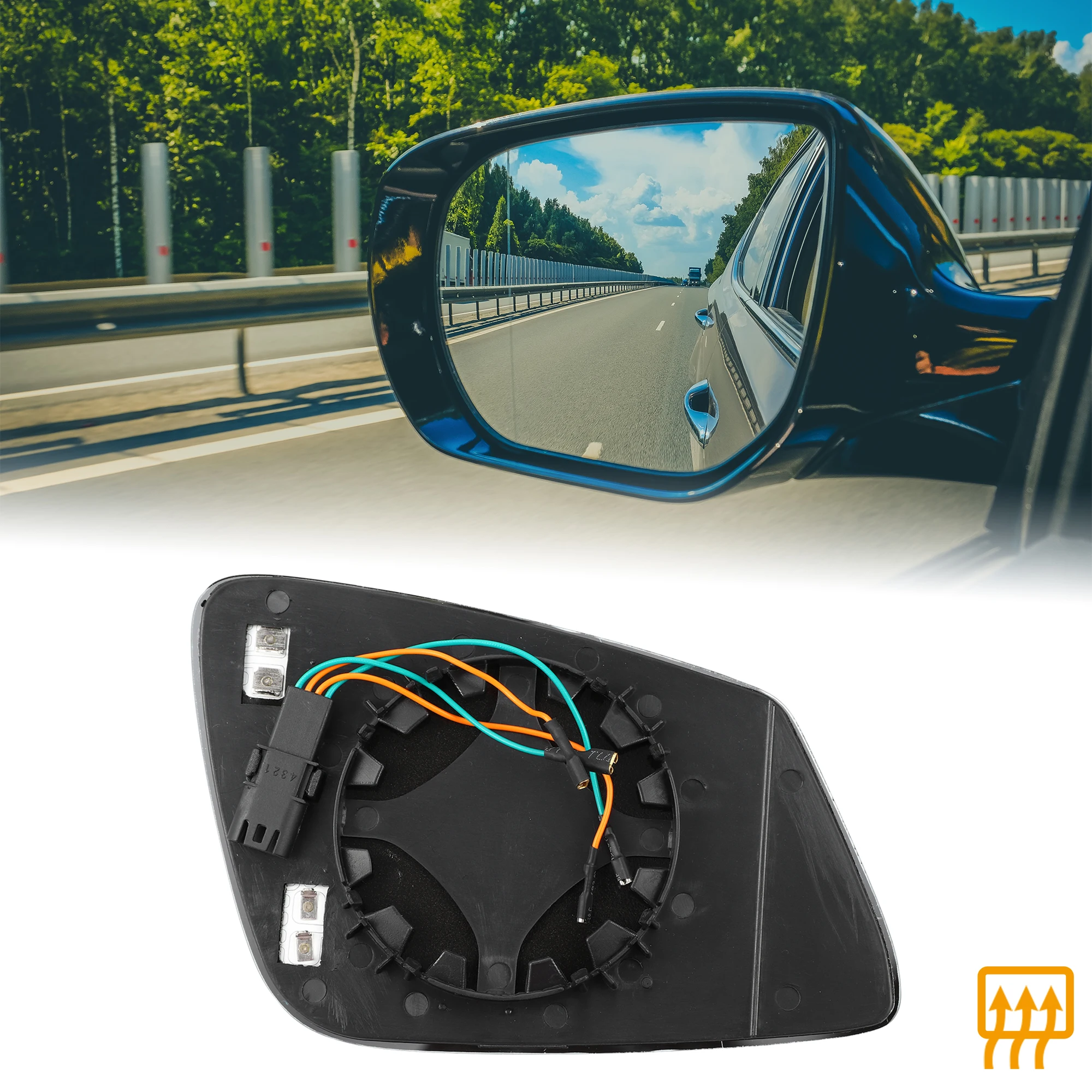 Car Rearview Driver Side Heated Mirror Glass W/ Backing Plate Fit for BMW X1 X2