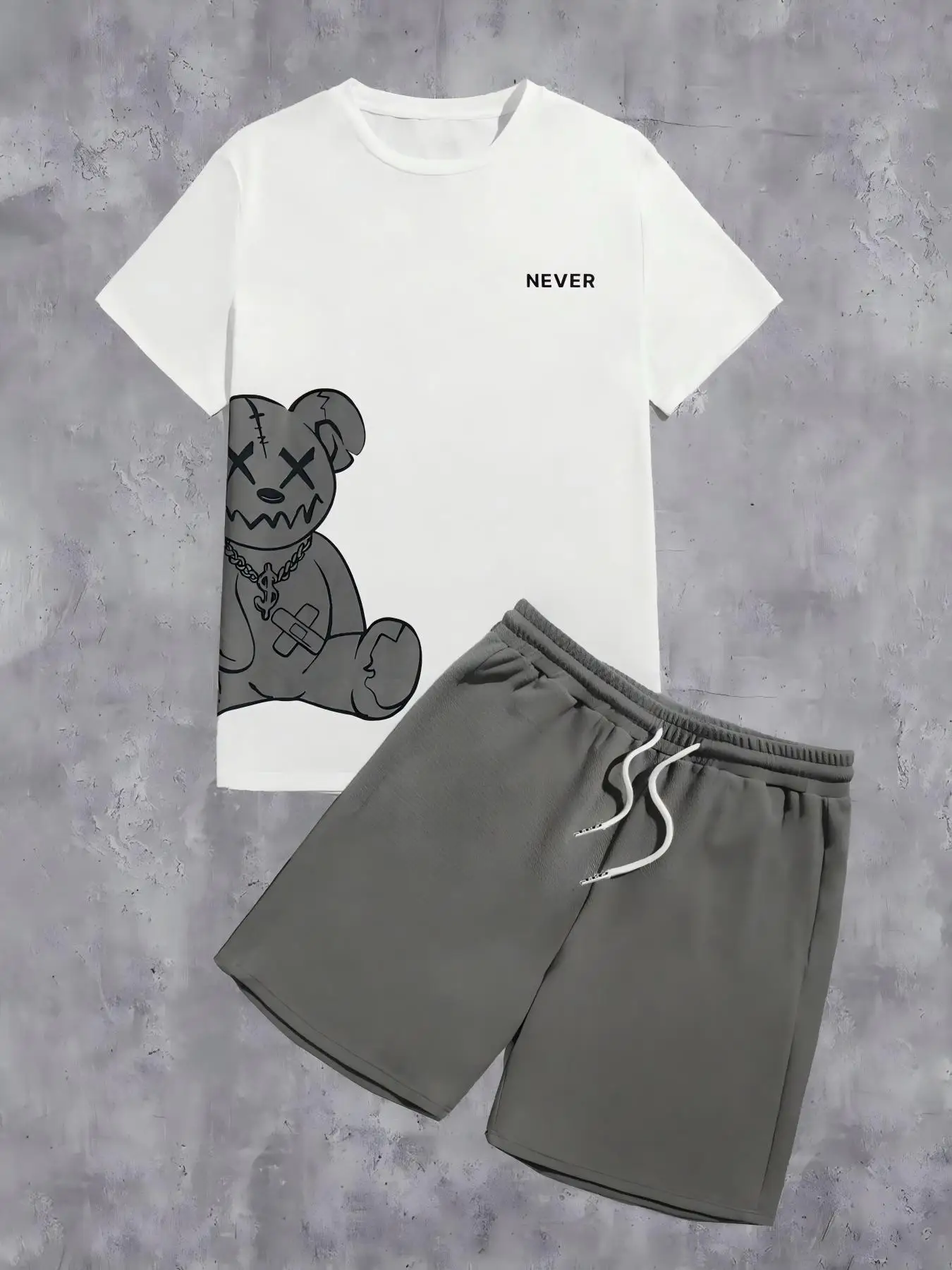 

Men's Quick Dry T-Shirt Shorts Set Summer New Breathable Wicking Jersey Loose Sports Running Workout Two Piece Set