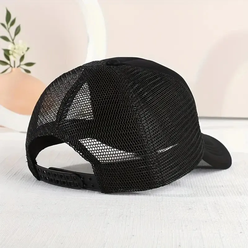 1pc Girl\'s Sunshade Breathable Mesh Baseball Cap With Duck Mouth Design Pattern For Outdoor Sport