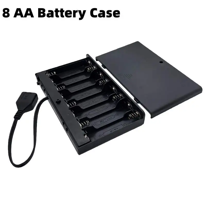 Portable USB Battery Case USB Mini Power Supply Battery Box 8 AA Battery Holder with On Off Switch Cover For 12V LED Strip Light