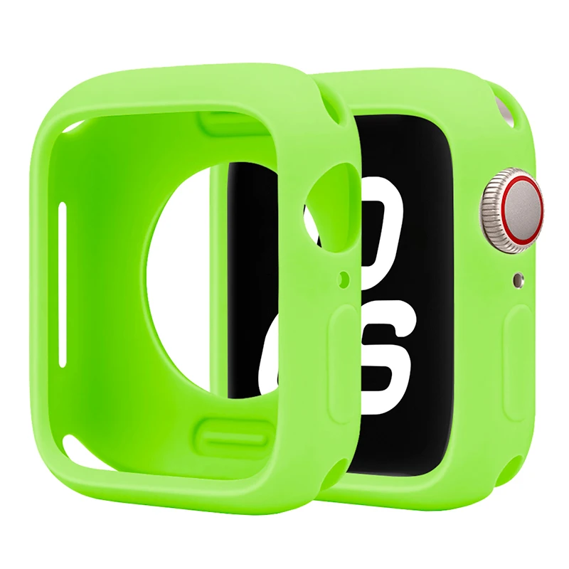 Weiche Silikonhülle für Apple Watch 11-10 46 mm 42/40/44/41/45 mm Stoßstangenschutzabdeckung iWatch Serie 9 8 7 6 5 4 SE 3 Zubehör