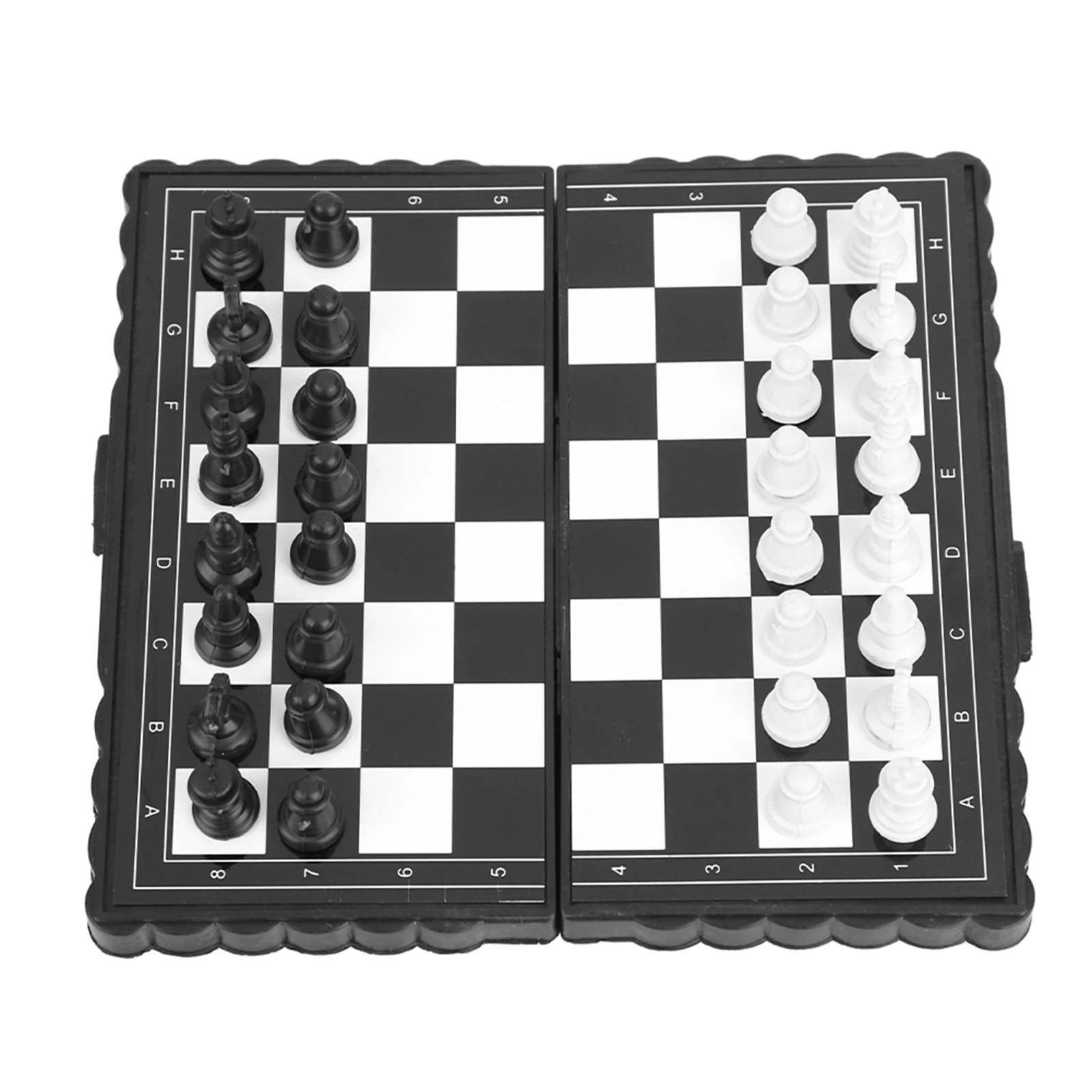 Magnetisches Schachspiel, tragbares Schachbrett, tragbares Klappschachbrett aus Kunststoff, magnetisches Schachspiel, Spiel für Party- und Familienaktivitäten