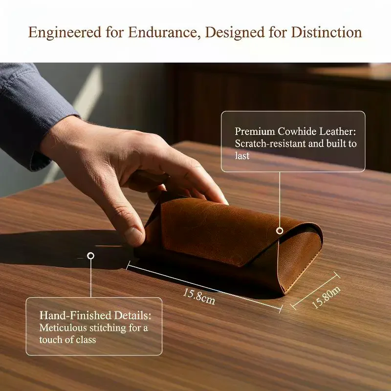 Hard Shell PU Leather Sunglasses Case Vintage Art Print Anti-Pressure Glasses Storage Box for Outdoor Use