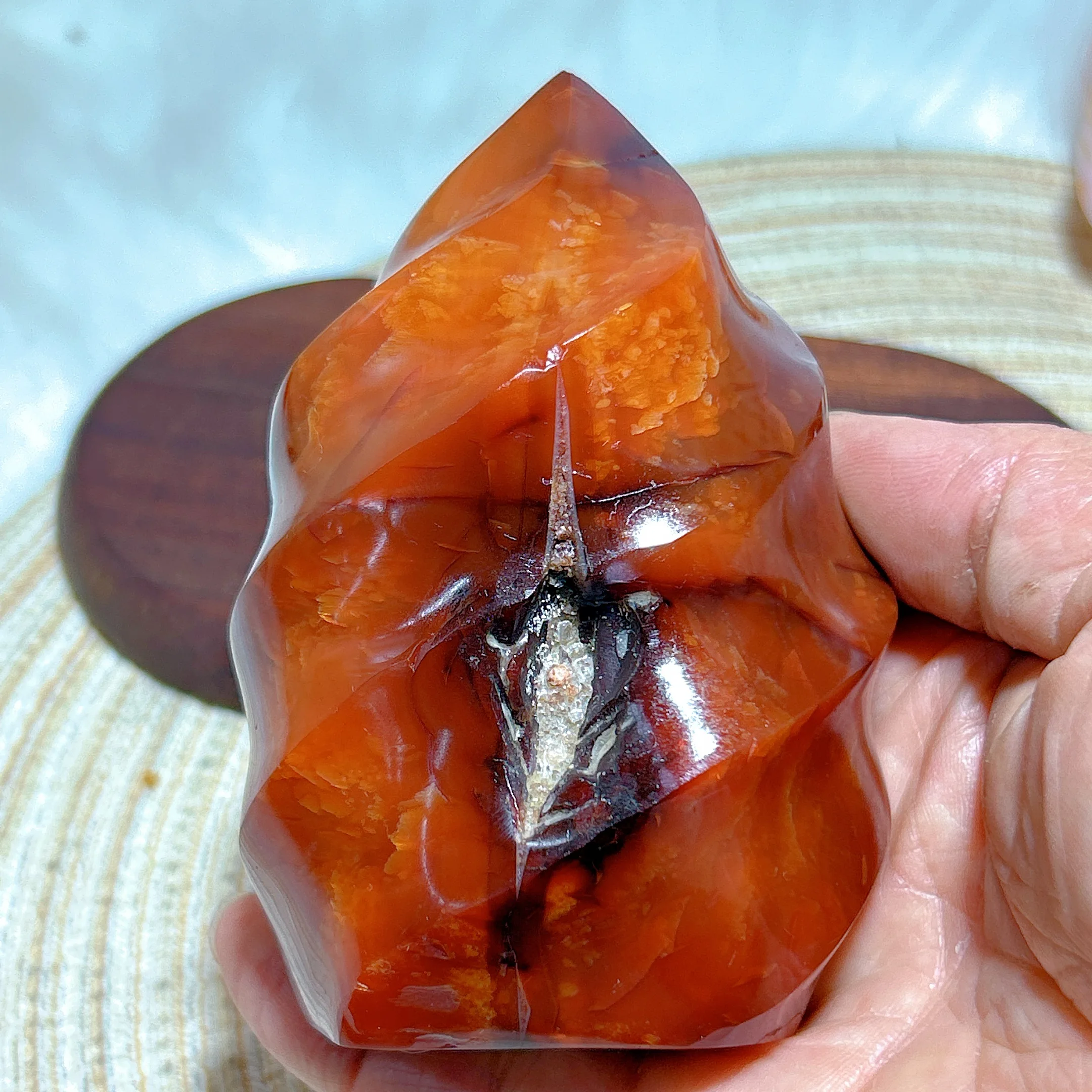 Natural Crystals Carnelian Free Form Flame Geode Healing Stone High Quality Room Decor Home Decorations Mineral Gift