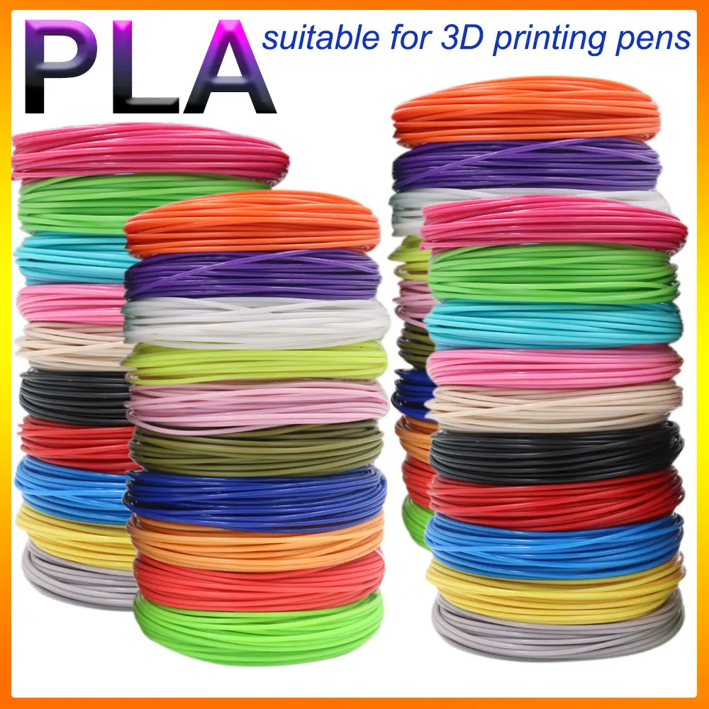 

Цветная нить PLA для печати 3D-ручкой 10/20/30 цветов 50 м, 100 м, 150 м, 200 м, безопасный пластиковый стержень без запаха для детской ручки для 3D-печати