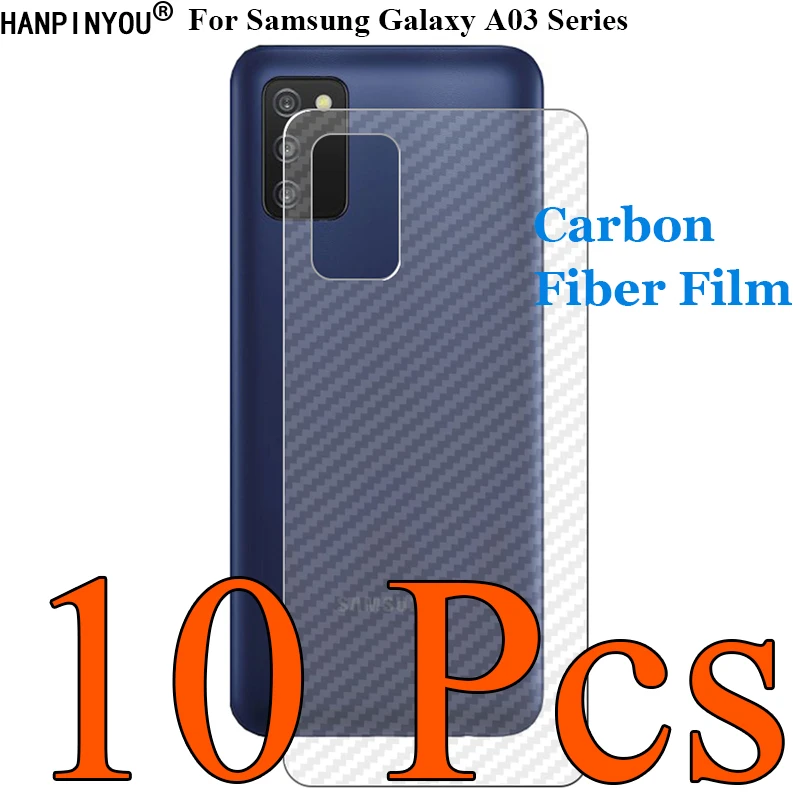 10 Pcs/Lot For Samsung Galaxy A03 Core A03s 3D Ultra Thin Transparent Carbon Fiber Back Rear Film Skin Screen Protector Sticker