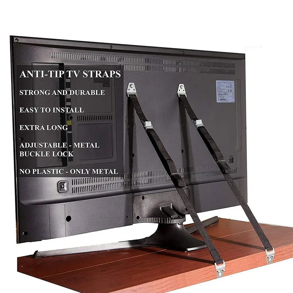 2pcs Portable Adjustable Safety Furniture Straps Sturdy Unisex-Proof Unisex Safety Cabinet Straps Anti Tip Straps Office