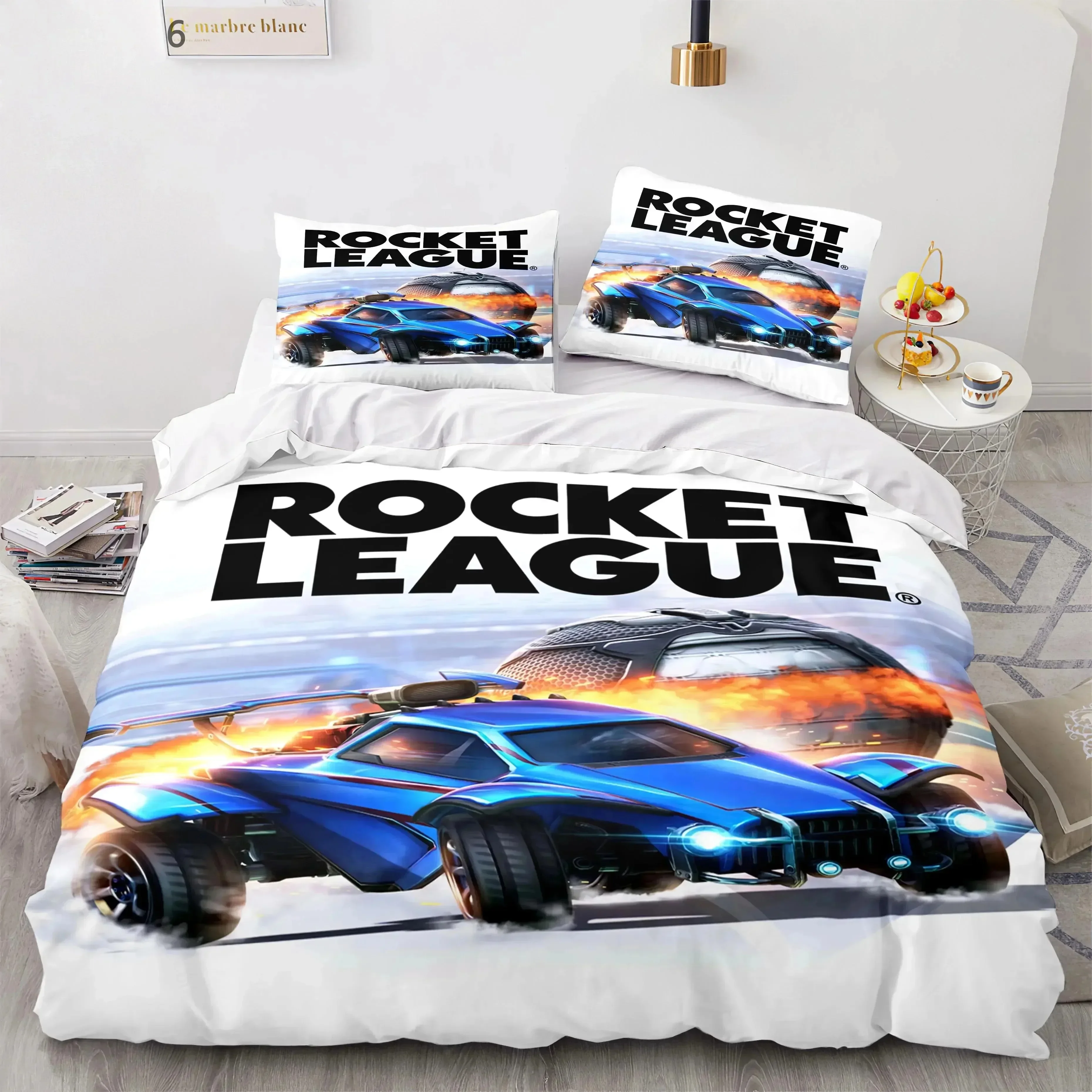 Rocket League Car Rocket League 3D nueva funda nórdica funda de almohada juego de cama adulto niño niña decoración de dormitorio individual doble grande