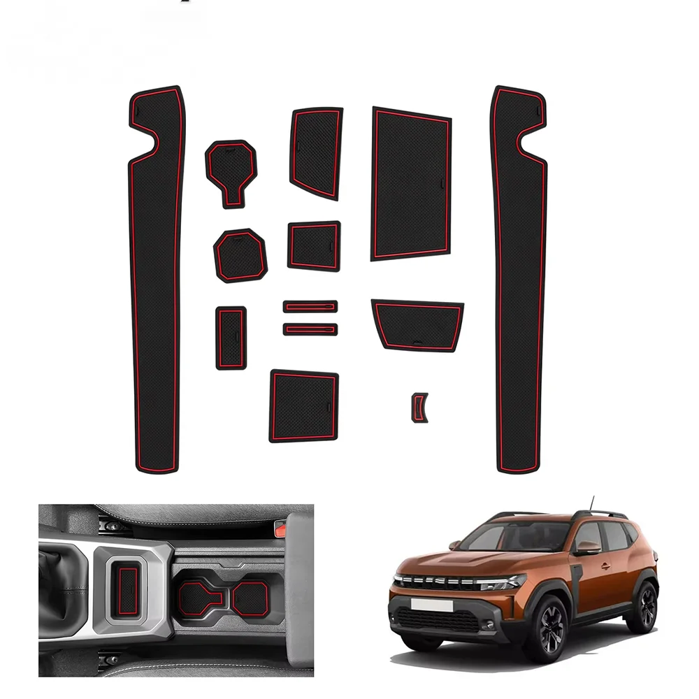 Car Door Groove Mat For Dacia Duster 3 2024 2025 Anti-Slip Door Gate Slot Pats Auto Interior Dacia Duster 3 Accessories