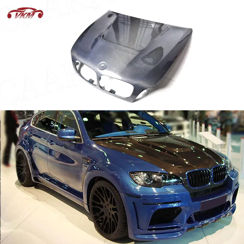 

Carbon Fiber Front Engine Hood Bumper Covers Bannot Grill Frame For BMW X5 E70 X6 E71 2007-2013 body kits Car styling