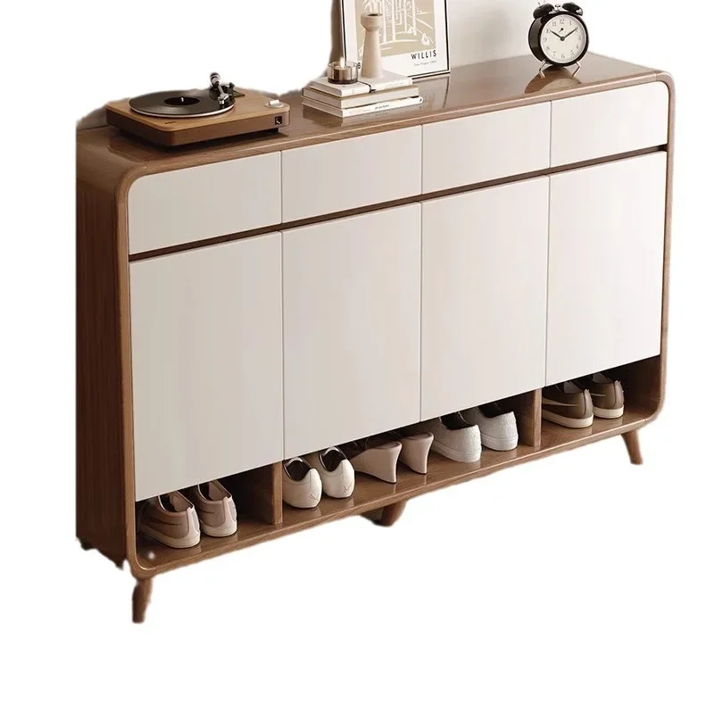 

shoe cabinet, household, door, entrance entrance cabinet integrated, indoor, storage 2024 new, solid wood color