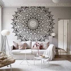 Estêncil Decorativo de Parede para Pintura, Modelo para Fabricantes de Móveis, Decoração de Gesso, Mandala Gigante, Enorme, Redondo, S387, 140cm - 220cm