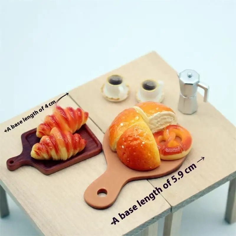 Simpatiche miniature di case delle bambole Caffè Pane Colazione Set da 11 pezzi Modello Ornamenti Cucina per bambini Giochi di finzione Giocattolo Accessori fai da te Regali