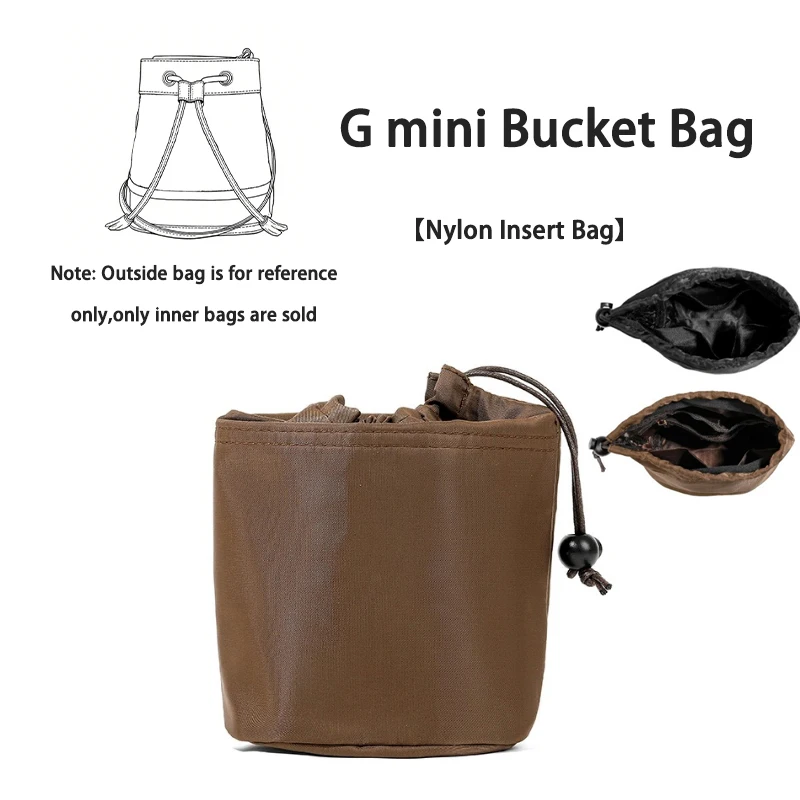 EverToner For GG Mini Bucket Bag Organizer Insert Waterproof Nylon Bucket Bag Purse In Designer Handbag Inner Cosmetic Bag