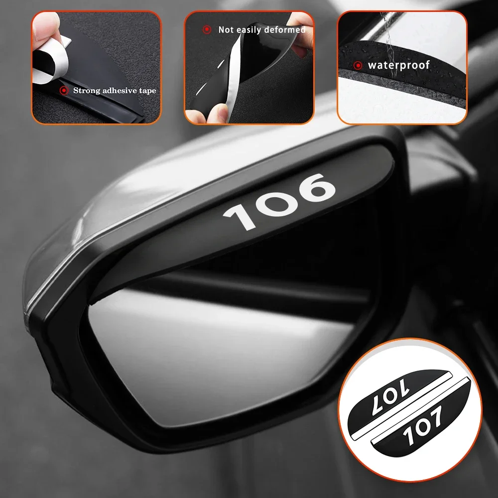 

2 шт. для Peugeot 106 107 108 силиконовый материал автомобильные зеркала заднего вида протектор дождь снег автомобильный солнцезащитный козырек аксессуары для бровей