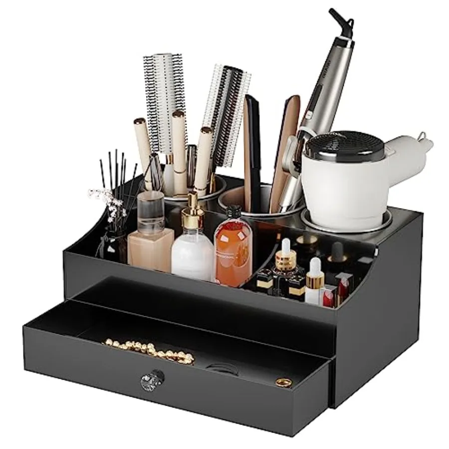 

Hair Tool Organizer Acrylic Hair Blow Dryer Holder Stand for Straightener and Curling Storage Bathroom Vanity Countertop Organi