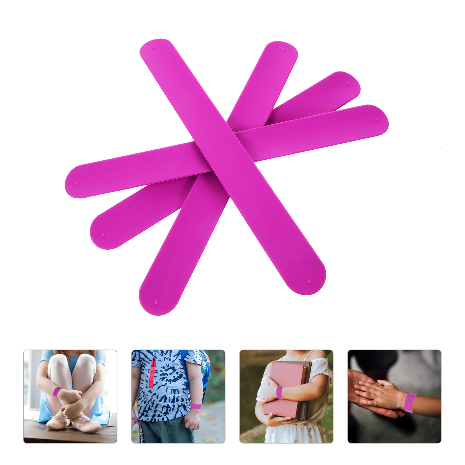 

5 Pcs Silicone Bracelet Slap Wrist Bands Jewelry Kids Bracelets Birthday Party Favor Child