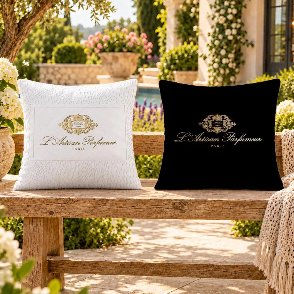 Brand Fragrance L'Artisan Parfumeur Cushion Cover Soft Plush Throw Pillow Cover Washable Sofa Bed Patio Chair Home Decor