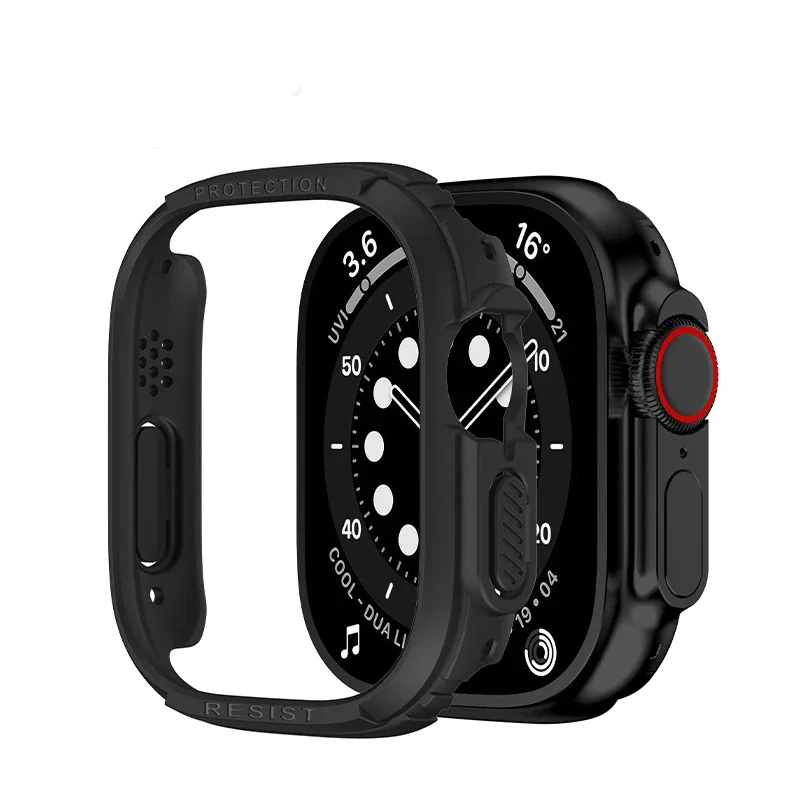 2 adet temperli cam ekran koruyucu + koruyucu kılıf Apple için merhaba izle Ultra 49mm 3 artı HK9 Ultra 2 aksesuarları