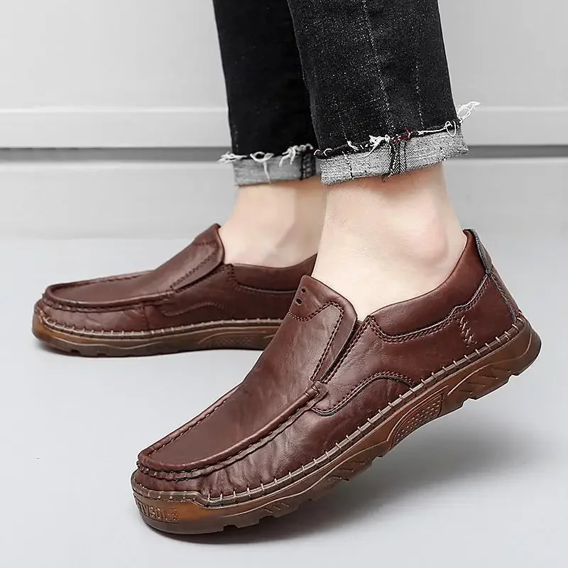 

Loafers Men's Shoes Famous Brand Wedding Four Seasons Breathable Leather Casual Shoes Men's Moccasins