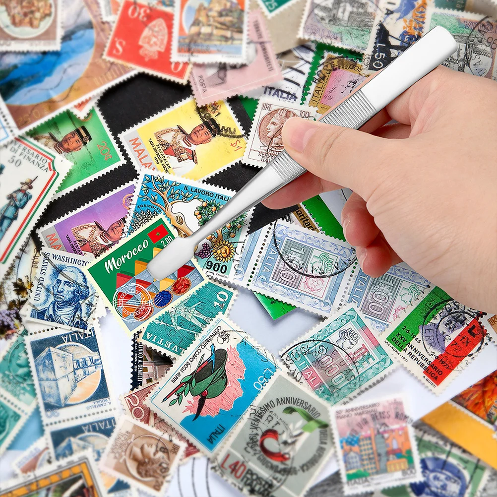 6개입 인조 속눈썹 애플리케이터 스테인리스 스틸 핀셋 인체공학적 논슬립 팁 정밀 공예 보석 전자 실험실용