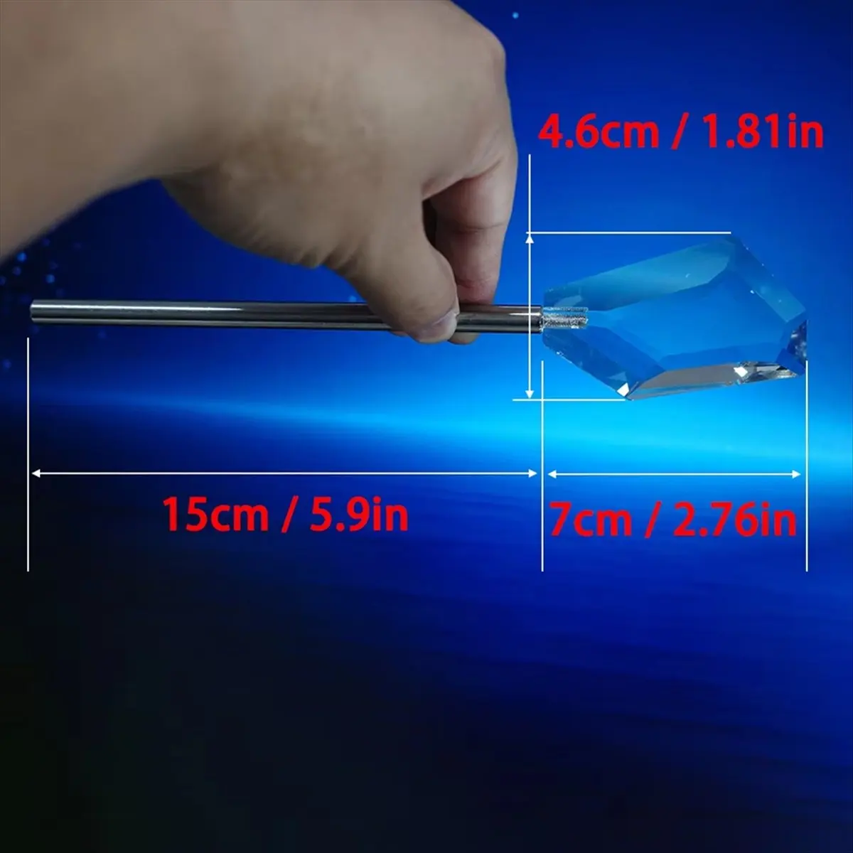 

N05R Handheld Foreground Blur Prop Glass Crystal Prism with Stick for Photography Transparent