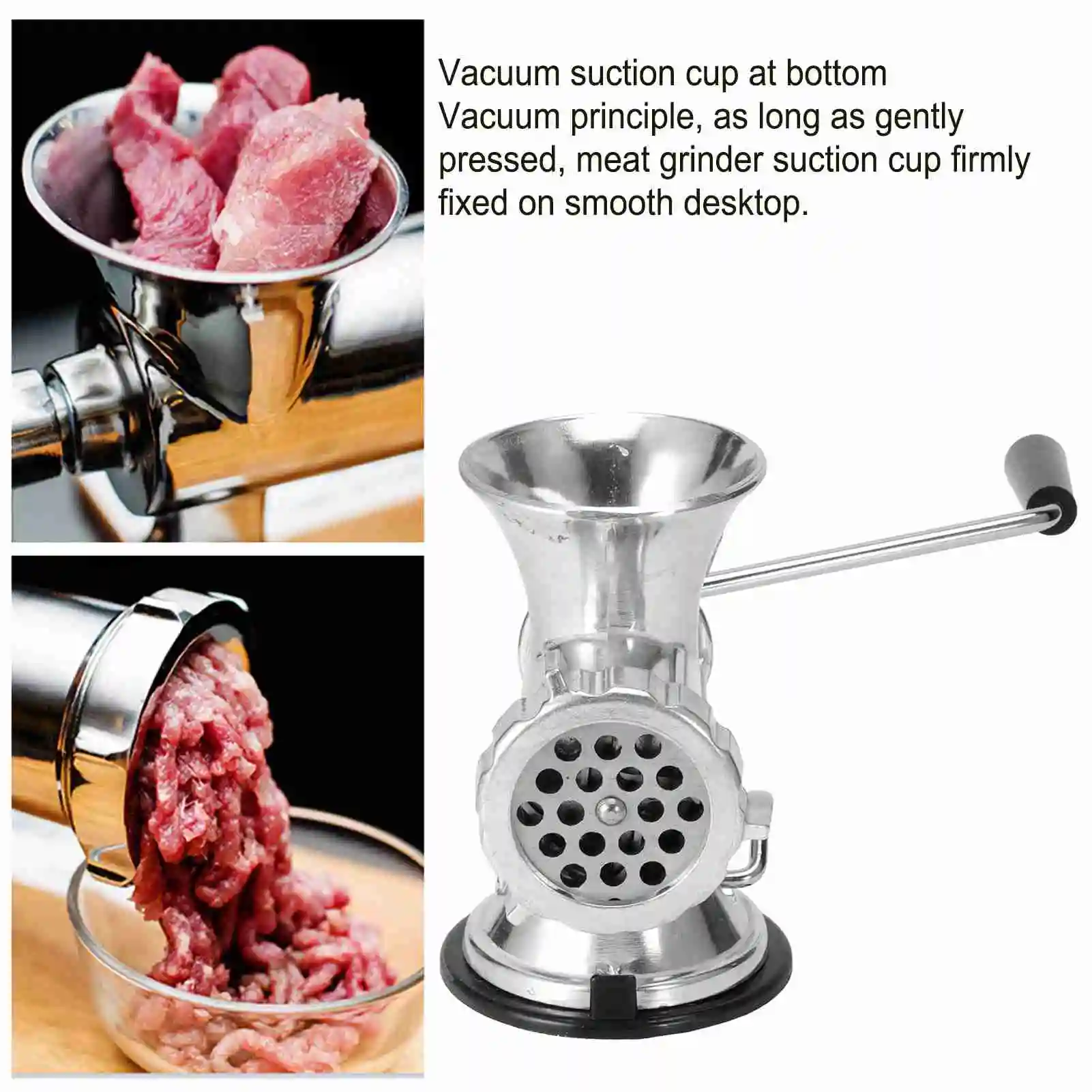 Manual Meat Grinder Silver Aluminum Alloy Powerful Home Sausage Kitchen Appliances Vegetable Chopper Pepper Supplies Mincer  ﻿